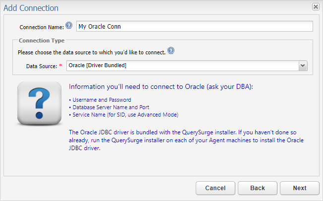 Configuring Connections: Oracle – Customer Support