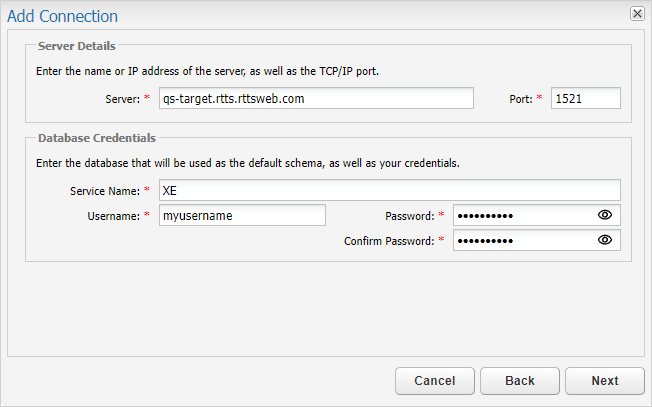 Configuring Connections: Oracle – Customer Support