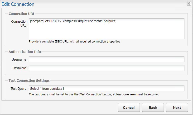 Connecting QuerySurge to Parquet files with the CData Parquet JDBC ...